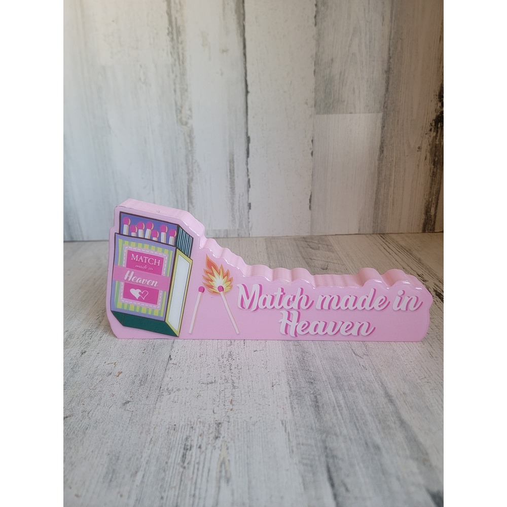 Quill paper sixtrees match‎ made in heaven sign Valentine pink home decor